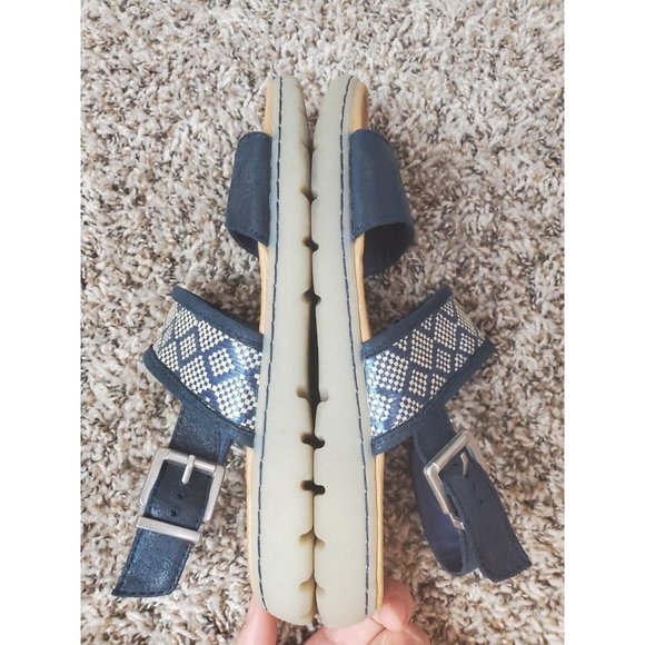 boc Jorunn Navy Blue Strappy Fabric Upper Slingback Sandals Size 8M - Picture 8 of 11